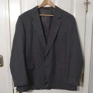 HART SCHAFFNER & MARX LEX KY MENS SZ 50L GREY PIN STRIPE 2 BUTTON SUIT JACKET